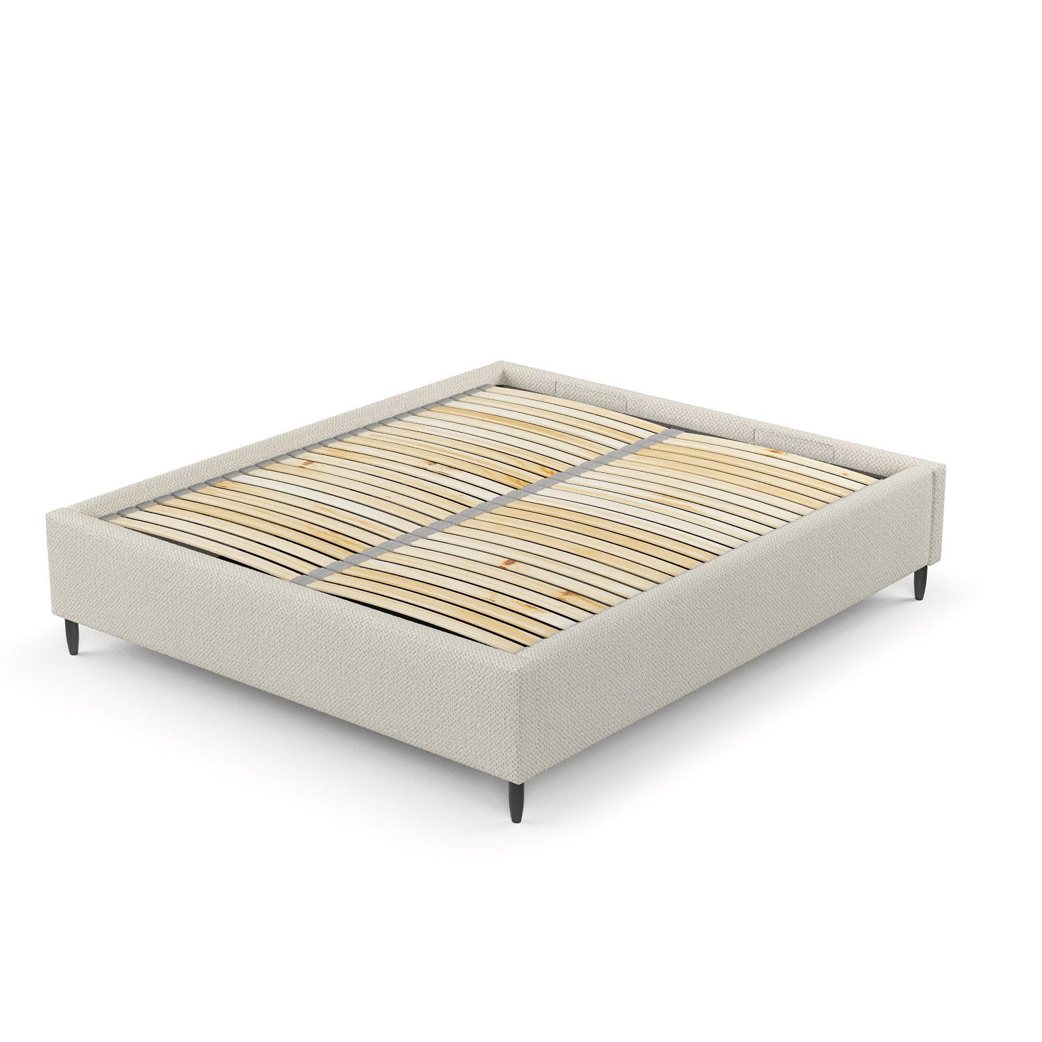POLSTERBETT Larch Beige 120/200 cm im Chenille-Stoff - Beige/Schwarz, Holz/Holzwerkstoff (120/200cm) - Maison de Reve