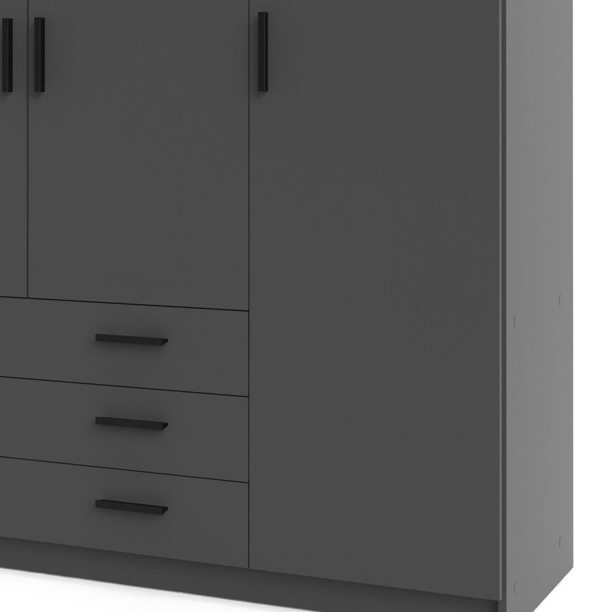 KLEIDERSCHRANK Grau - Grau, Holzwerkstoff (196/201/50cm) - ebuy24