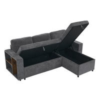 3-SITZER mit Stauraum, wechselbarer Chaiselongue und Chenille in Grau - Grau, Textil (202/85/136cm) - EVRYAE