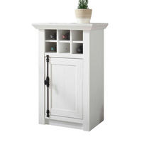 KOMMODE Pinie weiß Landhaus 63 x 100 cm, Anrichte mit Weinregal - Schwarz/Weiß, Holzwerkstoff/Metall (63/100/45cm) - Furn.Design