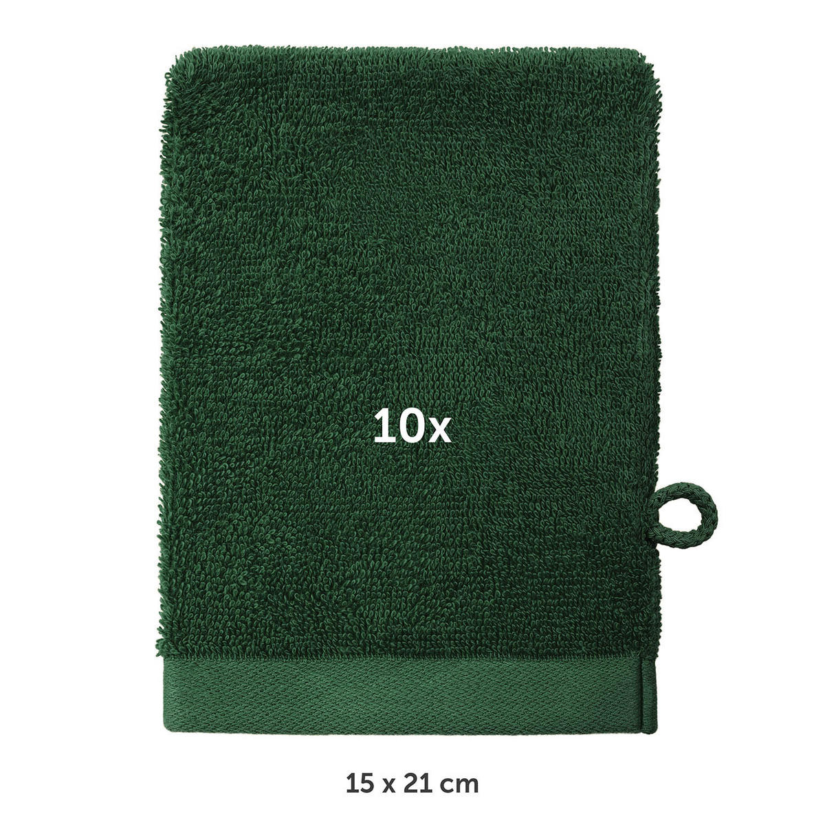 ŽÍNKA sada 10 ks, 10x žínka 15/20 cm, tmavě zelená - tmavě zelená, textil (15/20cm) - Blumtal