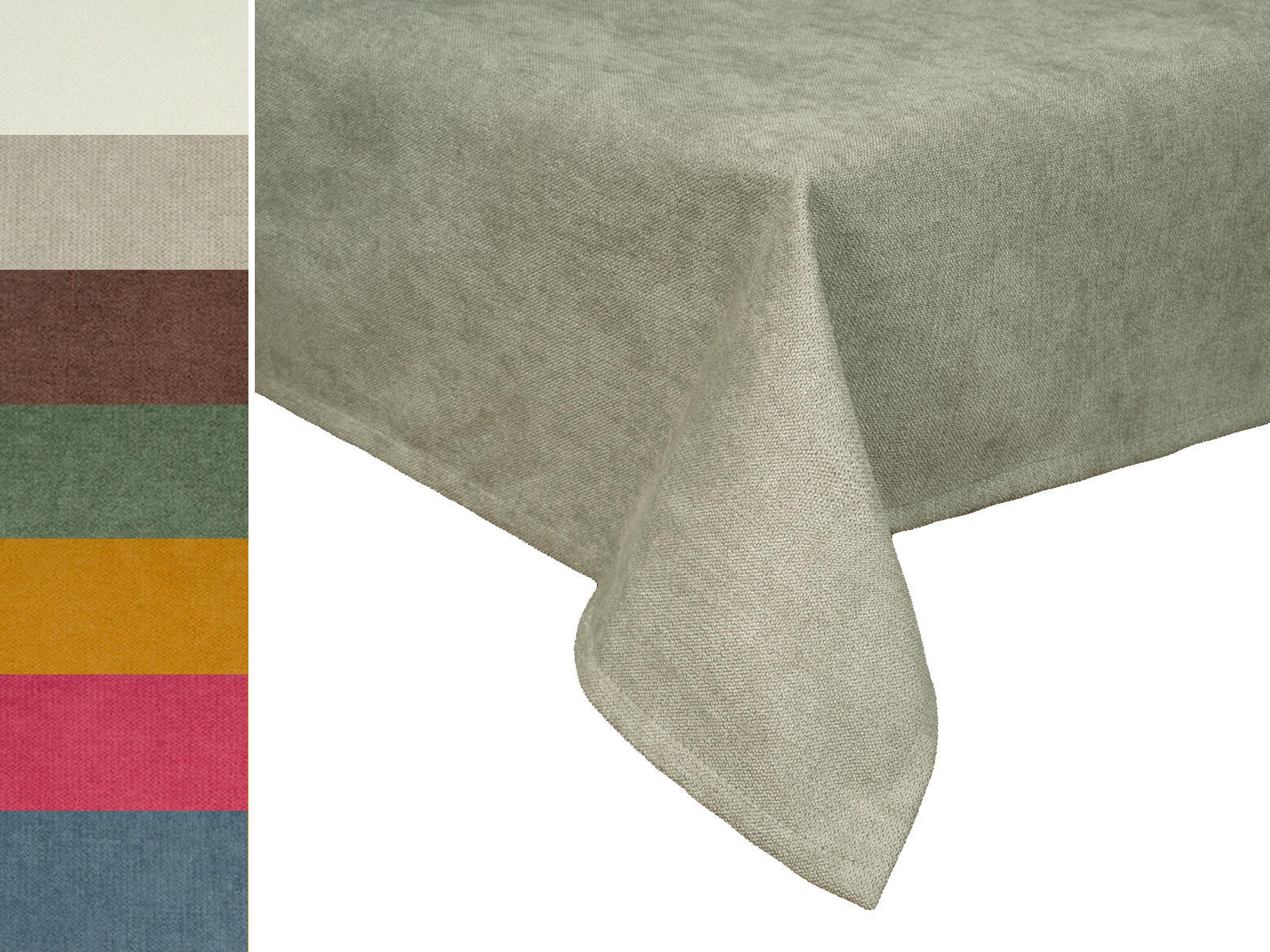 TISCHDECKE FarbTon Chenille-Haptik greig-taupe 100/100 cm - Taupe, Textil (100/100cm) - beties Heimtextil