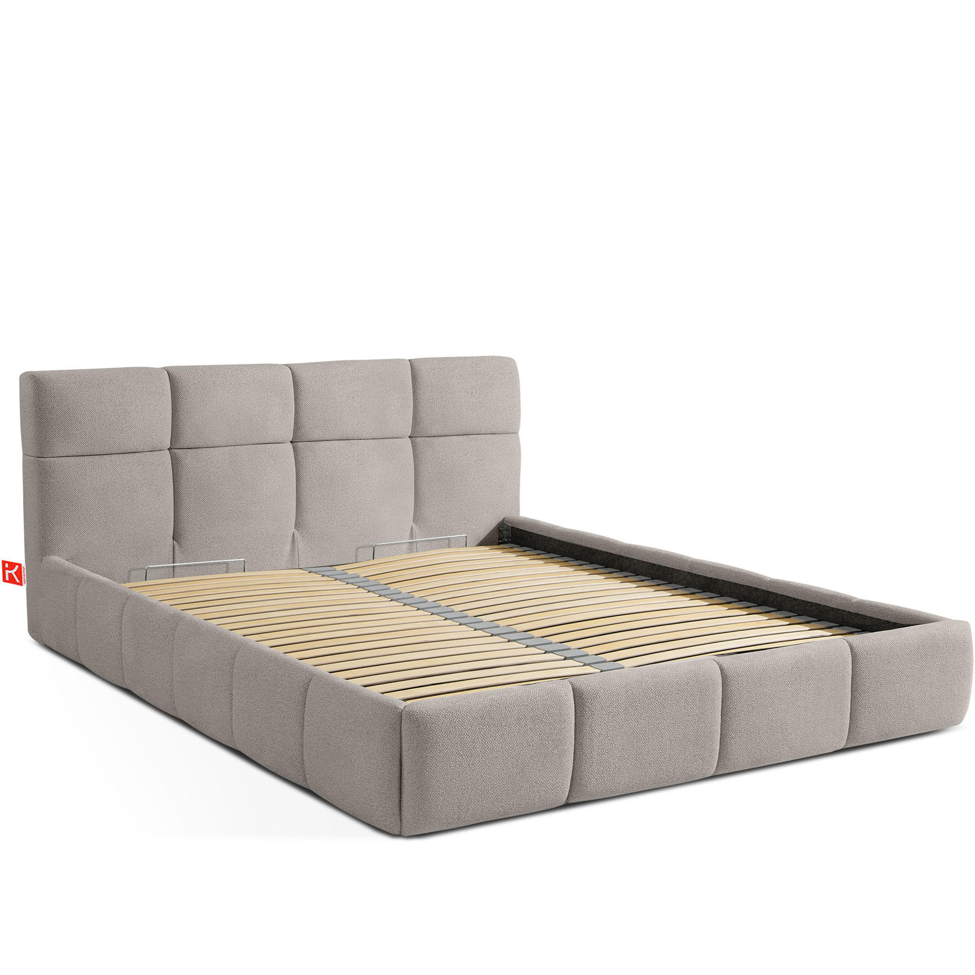 POLSTERBETT ALTOS, hellgrau - Hellgrau, Holz/Holzwerkstoff (140/200cm) - KONSIMO®
