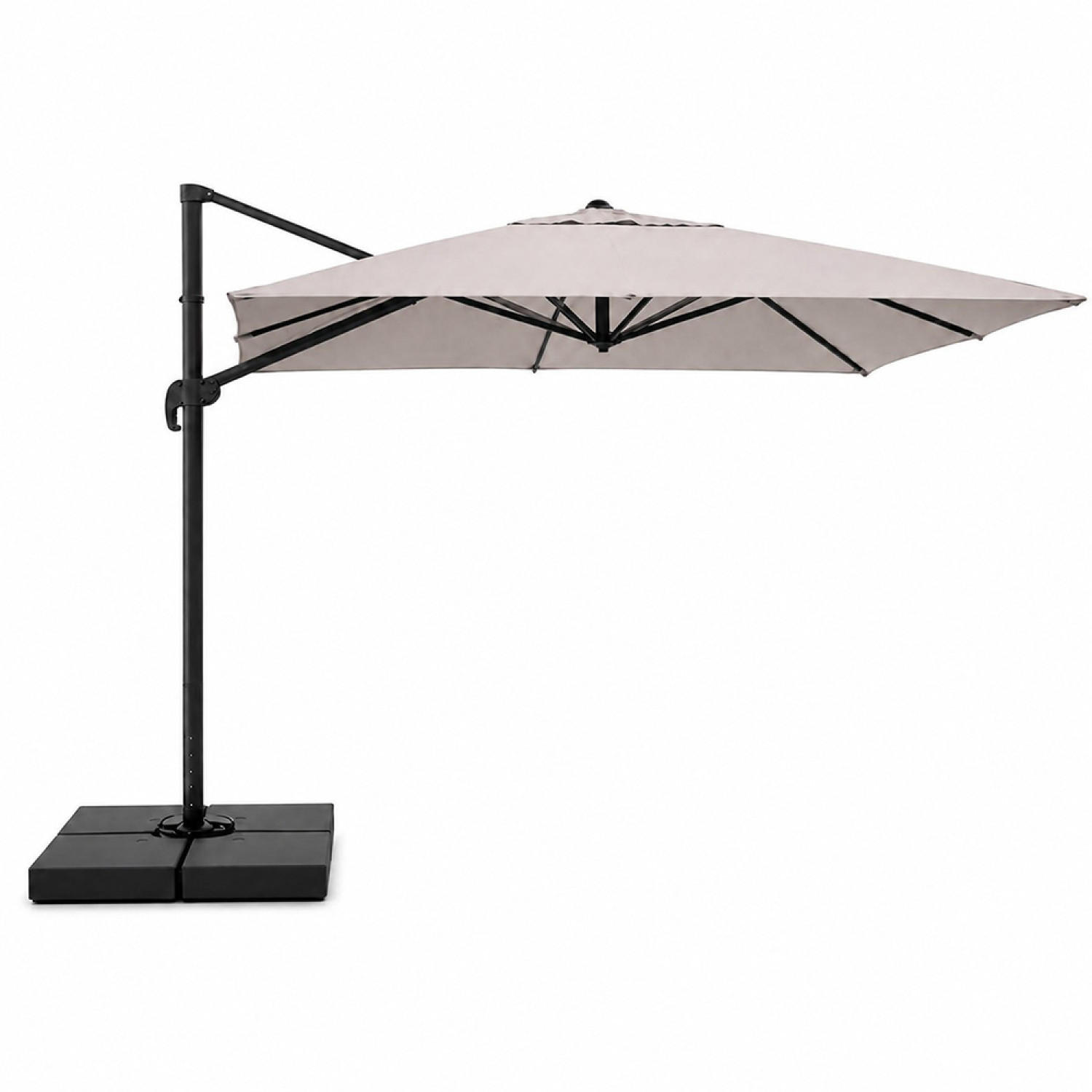 SONNENSCHIRM Cezir Grau Rechteckig 3 x 4 m Deportiert Rotierbar Um 360 - Grau, Metall (400/300cm) - Concept Usine
