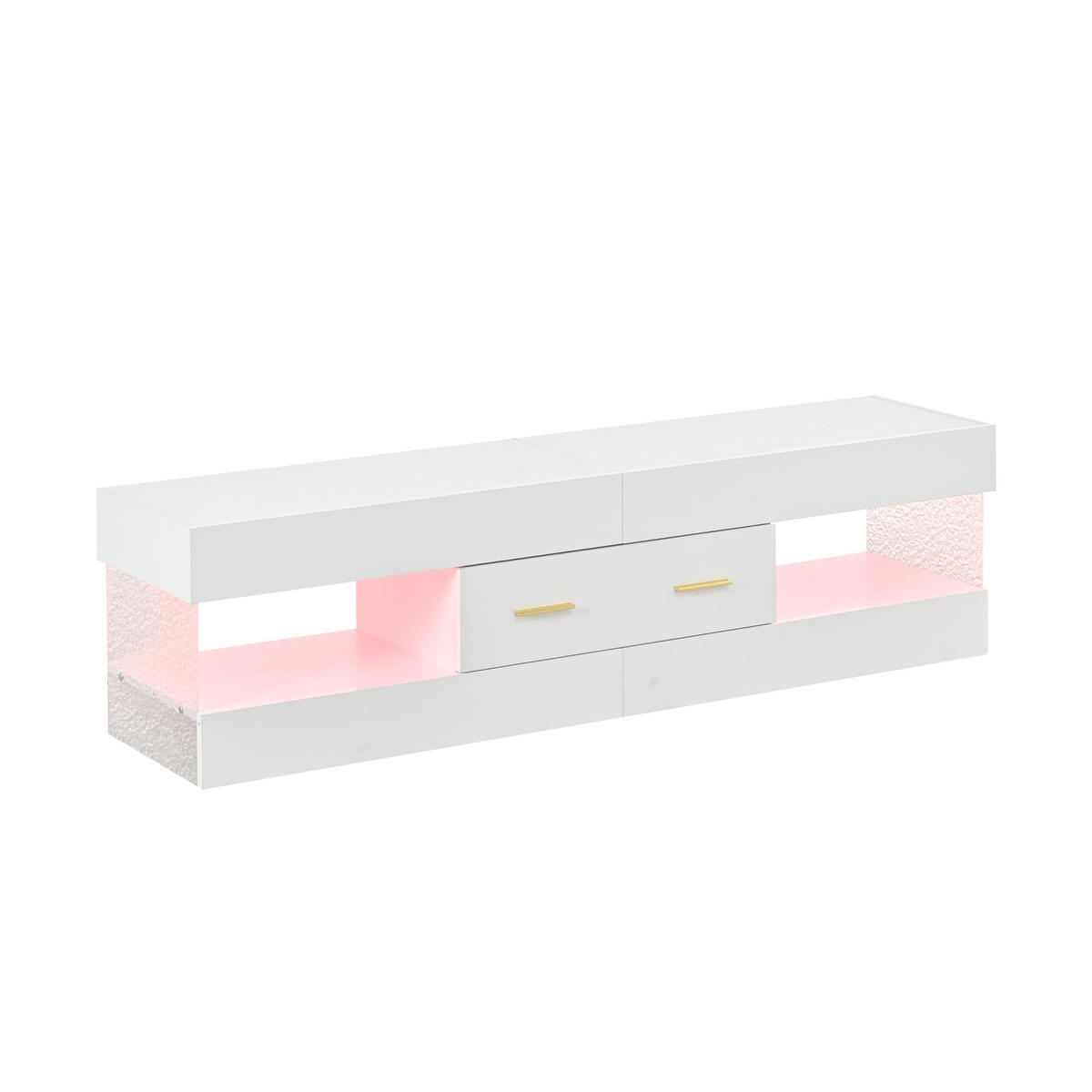 TV-SCHRANK LED Acrylglas Schubladen Weiß - Weiß, Holzwerkstoff (152/40/35cm) - FLIEKS