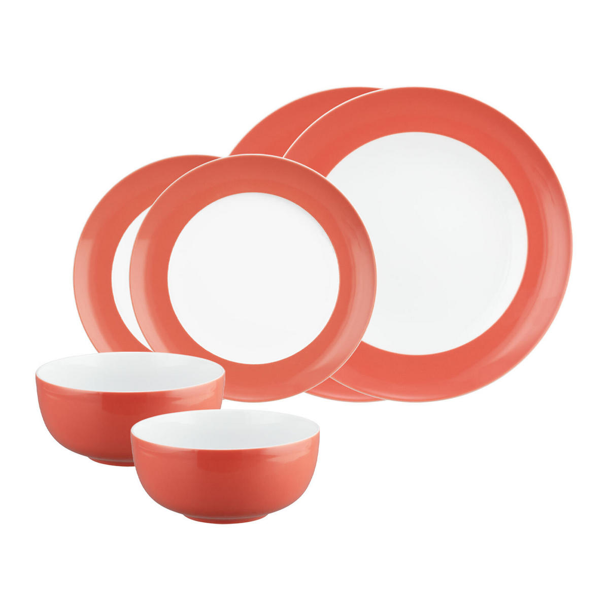 BASIC-SET Liberty Pure Colors Flamingo Red 6er Set - Rot, Keramik (1/1/1cm) - Seltmann Weiden