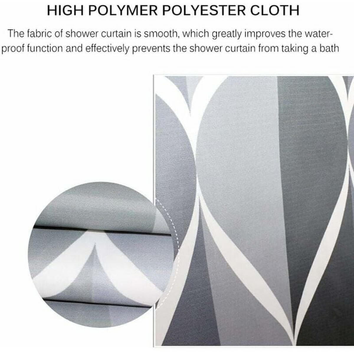 DUSCHVORHANG Grau Polyester schimmelresistent originell maschinenwaschbar mit Haken - Weiß, Textil (80/200cm) - MCBOSON