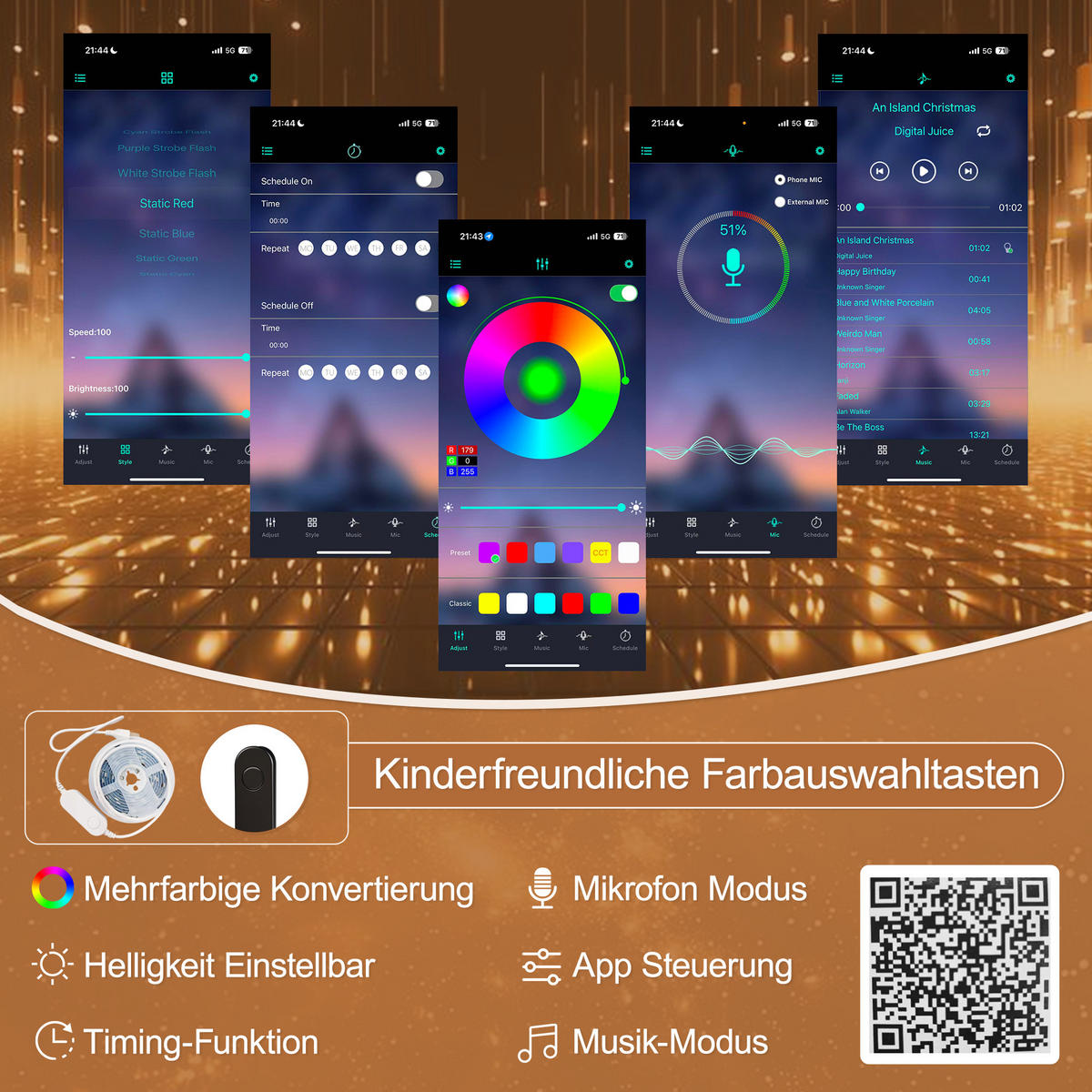 HOCHBETT 140/200 cm mit LED-Leuchten Fensterform Ablageleiter und Schreibtisch Weiß+Natur - Weiß, Holz (140/200cm) - OKWISH