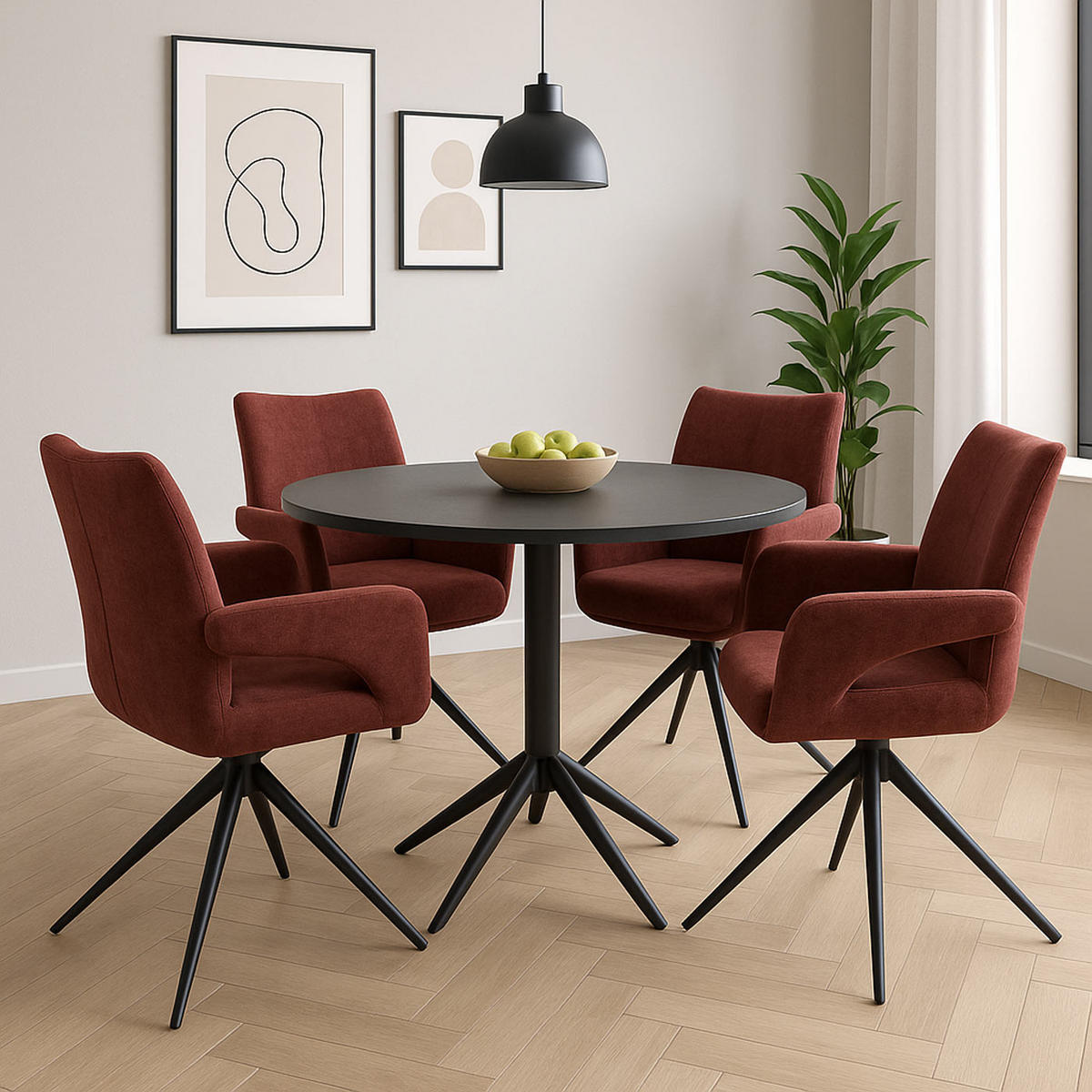 ESSZIMMERSTUHL Rotbraun - Rotbraun, Textil (60/90/60cm) - MCW