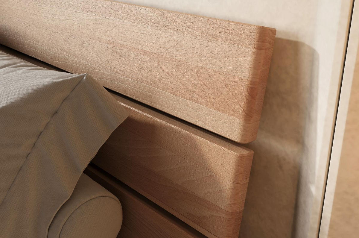 MASSIVHOLZBETT Sandema, Buche - lackiert, Naturfarben, 180x200 - Buchefarben, Holz/Buchenholz (180/200cm) - Visby