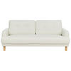 3-SITZER-SOFA Stoff cremeweiß Tuve - Hellbraun/Weiß, Textil (199/85/90cm) - Beliani