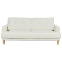 3-SITZER-SOFA Stoff cremeweiß Tuve - Hellbraun/Weiß, Textil (199/85/90cm) - Beliani