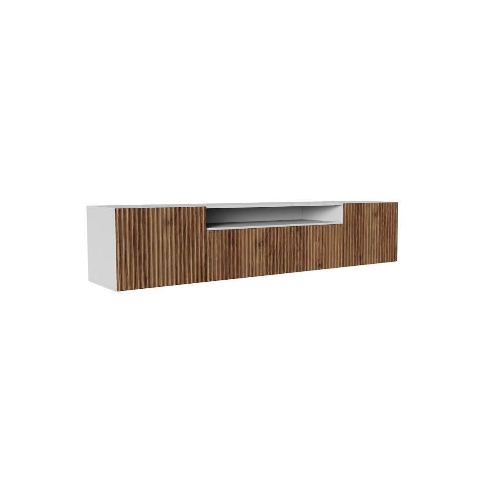 LOWBOARD VAREN 200/41/40 cm, Hängender TV-Schrank Weiß / Eichefarben - Eichefarben/Weiß, Holzwerkstoff (200/41/40cm) - MASSENO