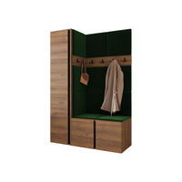 MOBILIER PENTRU HOL Orion IX - culoare lemn de nuc/verde, material plastic/compozit lemnos (124/186/46cm) - MIRJAN24