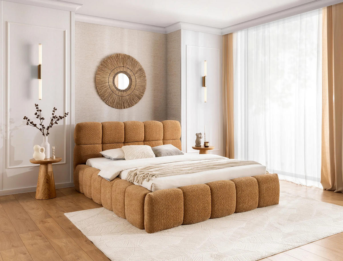 POLSTERBETT Salerno - Orange, Textil (120/200cm) - Meblini