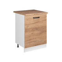 KUCHYNSKÁ SPODNÁ SKRINKA R-Line, Dub Goldkraft/biely, 60 cm s 1 dverami Goldkraft tammi työtaso - biela/farba duba, kompozitné drevo (60/81.6/60cm) - Vicco