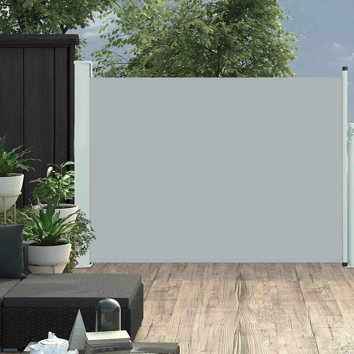 AUSZIEHBARE Seitenmarkise 120x500 cm Grau - Grau, Textil (500/120/500cm) - furnicato