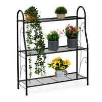 BLUMENREGAL - Schwarz, Metall (71/83/24.5cm) - Relaxdays