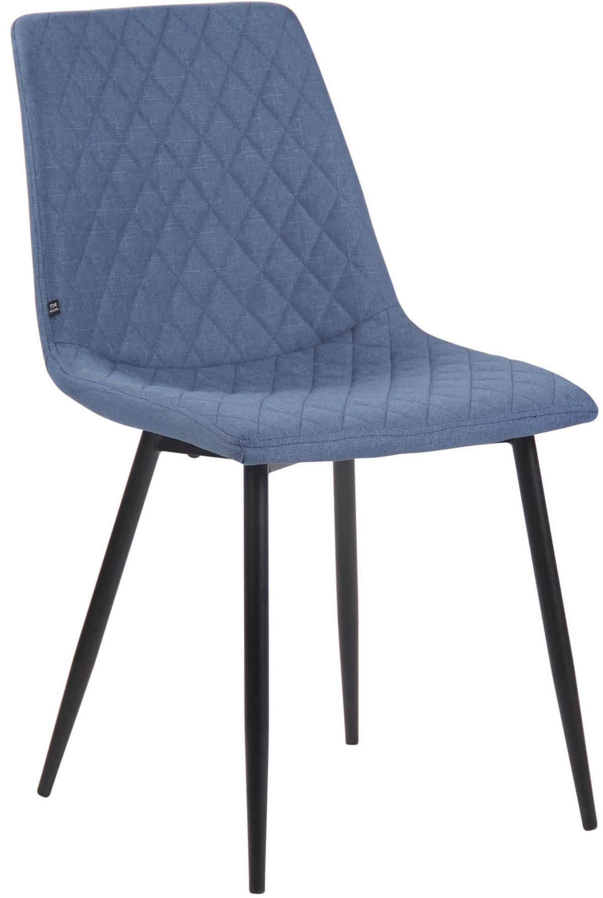 STUHL Stoff blau - Blau/Schwarz, Textil/Metall (45/83/57cm) - CLP