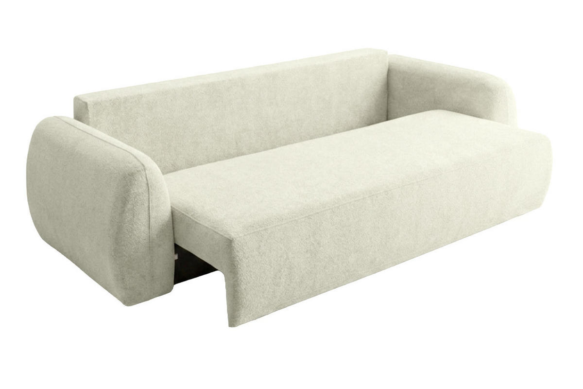 POHOVKA S Funkcí Spaní A Úložným Prostorem, Látka Doha, Ecru, HELA - ecru, dřevo (250/89/100cm) - Kaiser Möbel