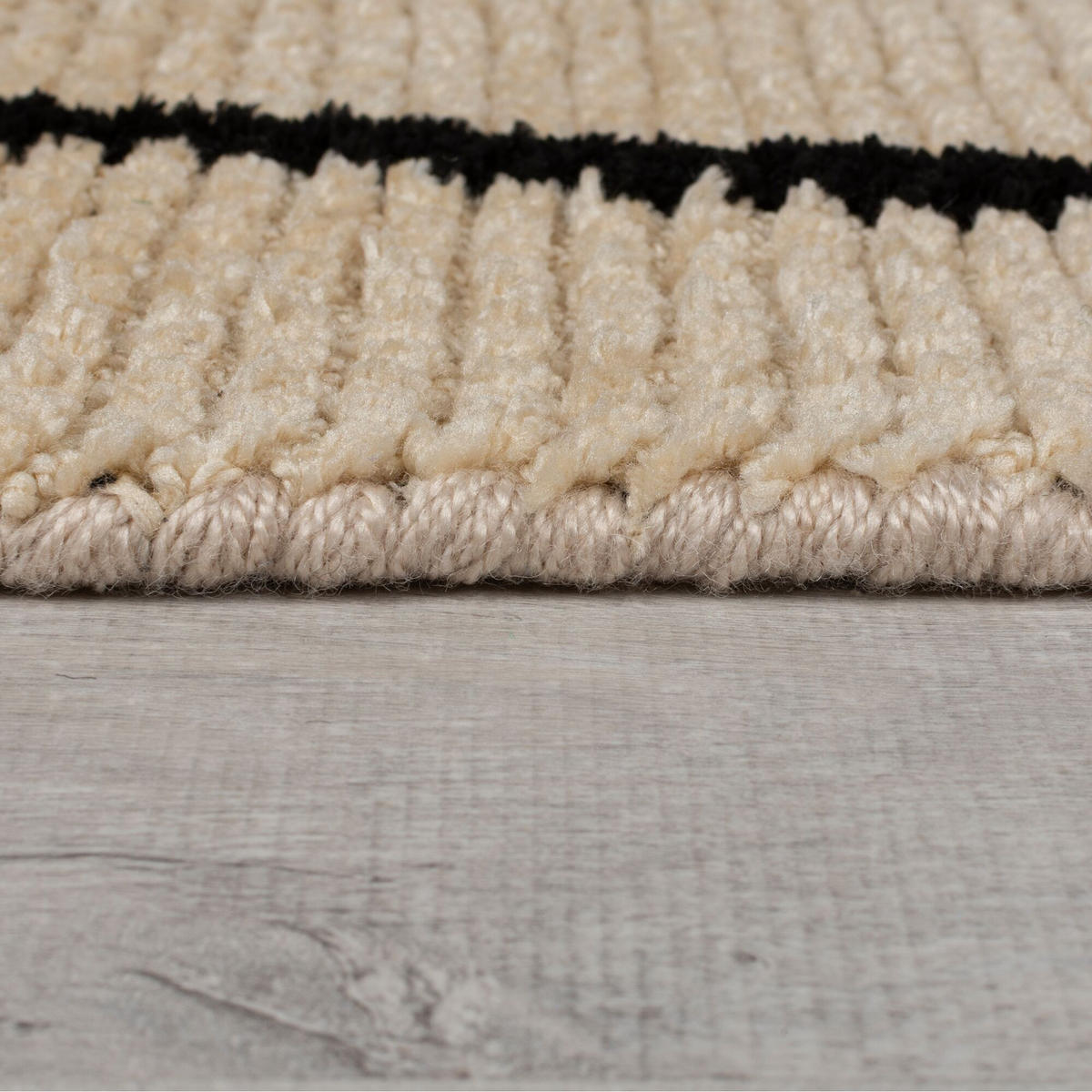 TEPPICH ARLEN, abstrakt, Creme-Schwarz, 80 x 300 cm - Beige, Textil (300/80cm) - KADIMA DESIGN