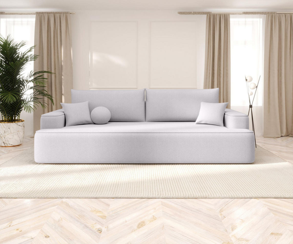 SOFA mit Schlaffunktion FIGO Curio 80 - Hellgrau, Textil (250/75/150cm) - Bedante