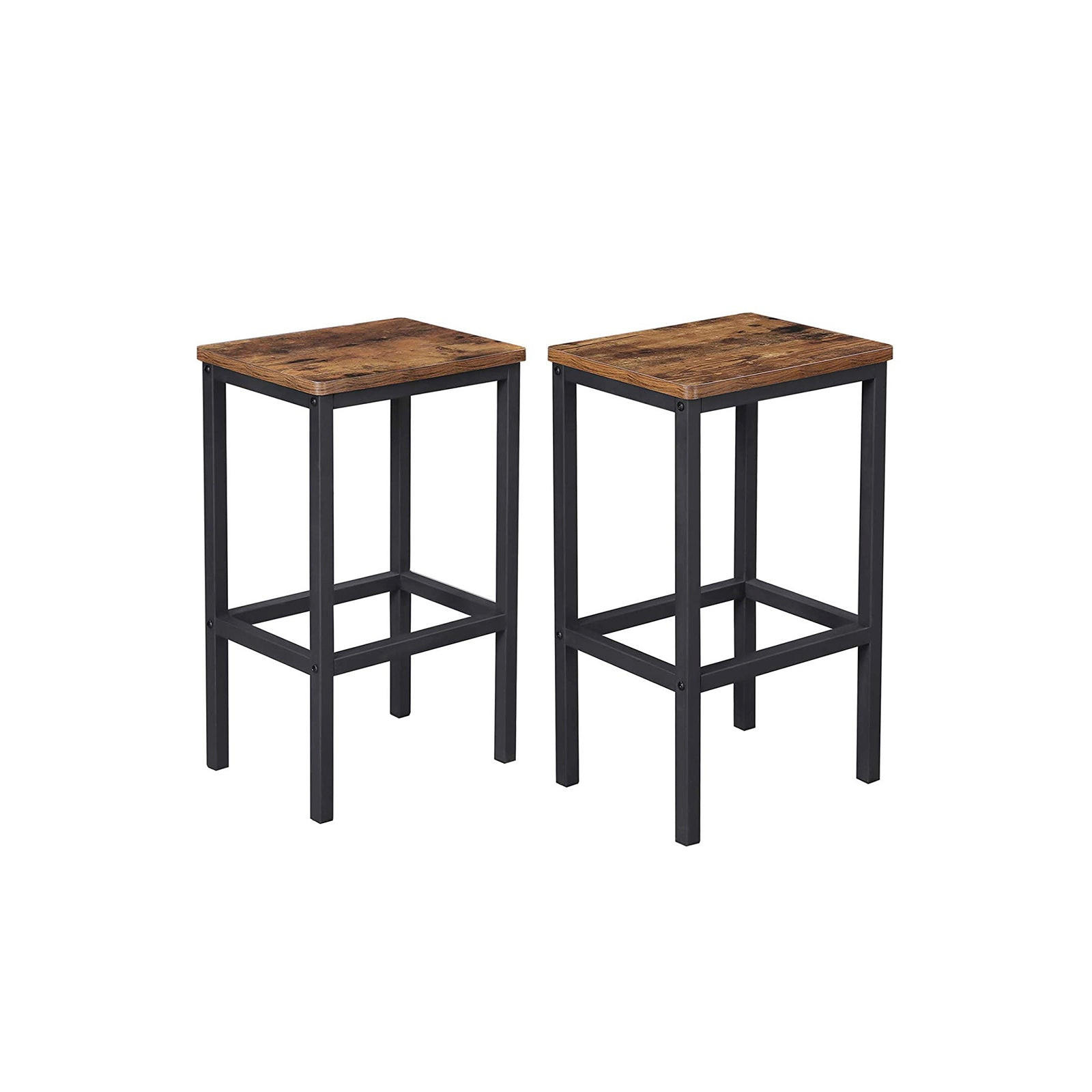 BARHOCKER IM INDUSTRIE-DESIGN 2ER-SET - Braun, Holzwerkstoff (30/65/40cm) - Hansiro