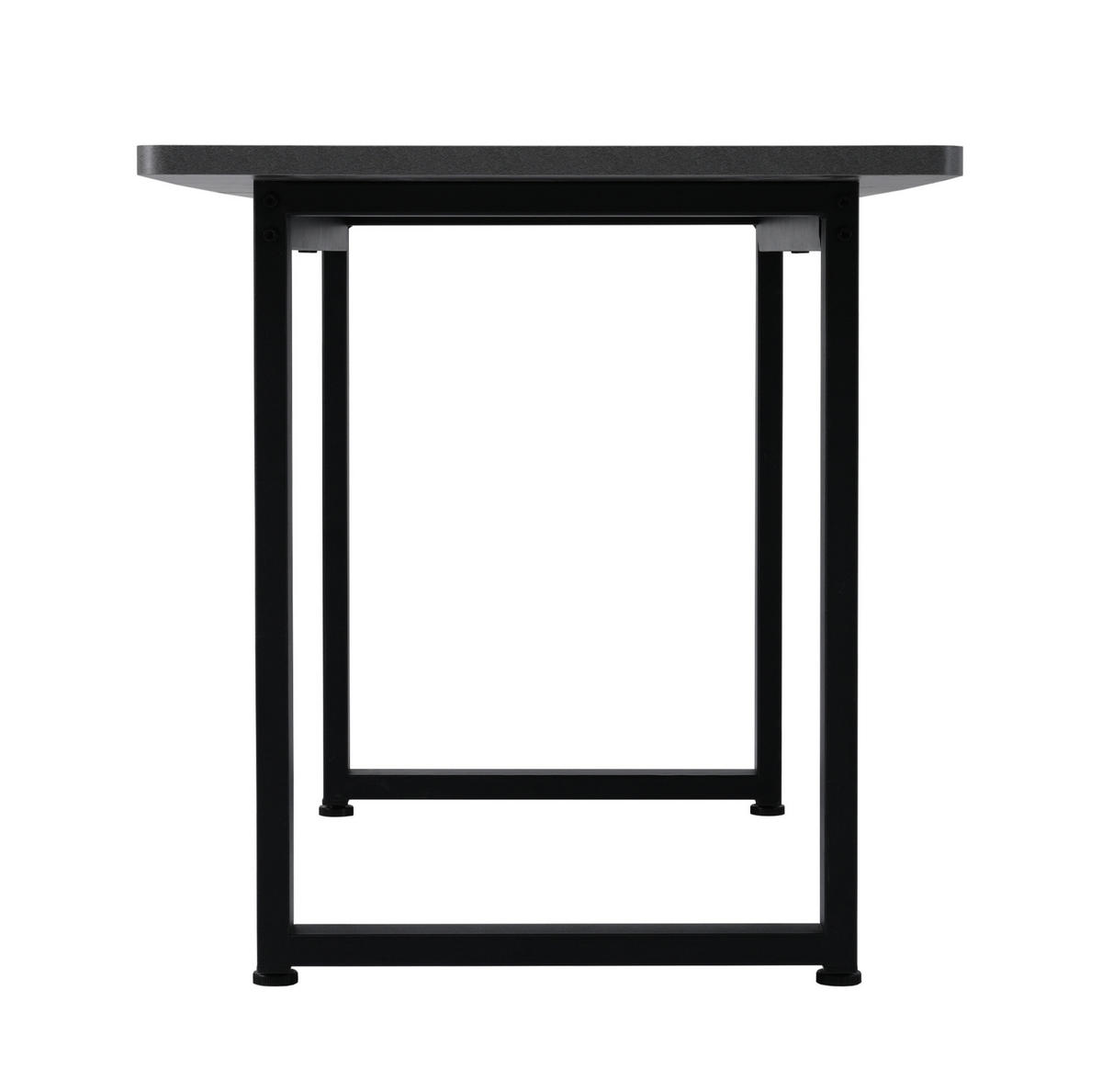 ESSTISCH 140/70/75 cm Schwarz Grau im Industriestil aus Spanplatte mit Metallgestell - Schwarz, Holzwerkstoff (140/70/75cm) - OKWISH