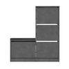 SCHUHSCHRANK 4 Türen L105 cm - Dude - Grau, Holzwerkstoff (26/118.5/105cm) - Calicosy