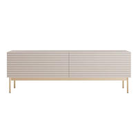 TV-LOWBOARD Linearis Kaschmirgrau 139 cm - Taupe/Goldfarben, Holzwerkstoff/Metall (138.6/46.2/30cm) - Selsey