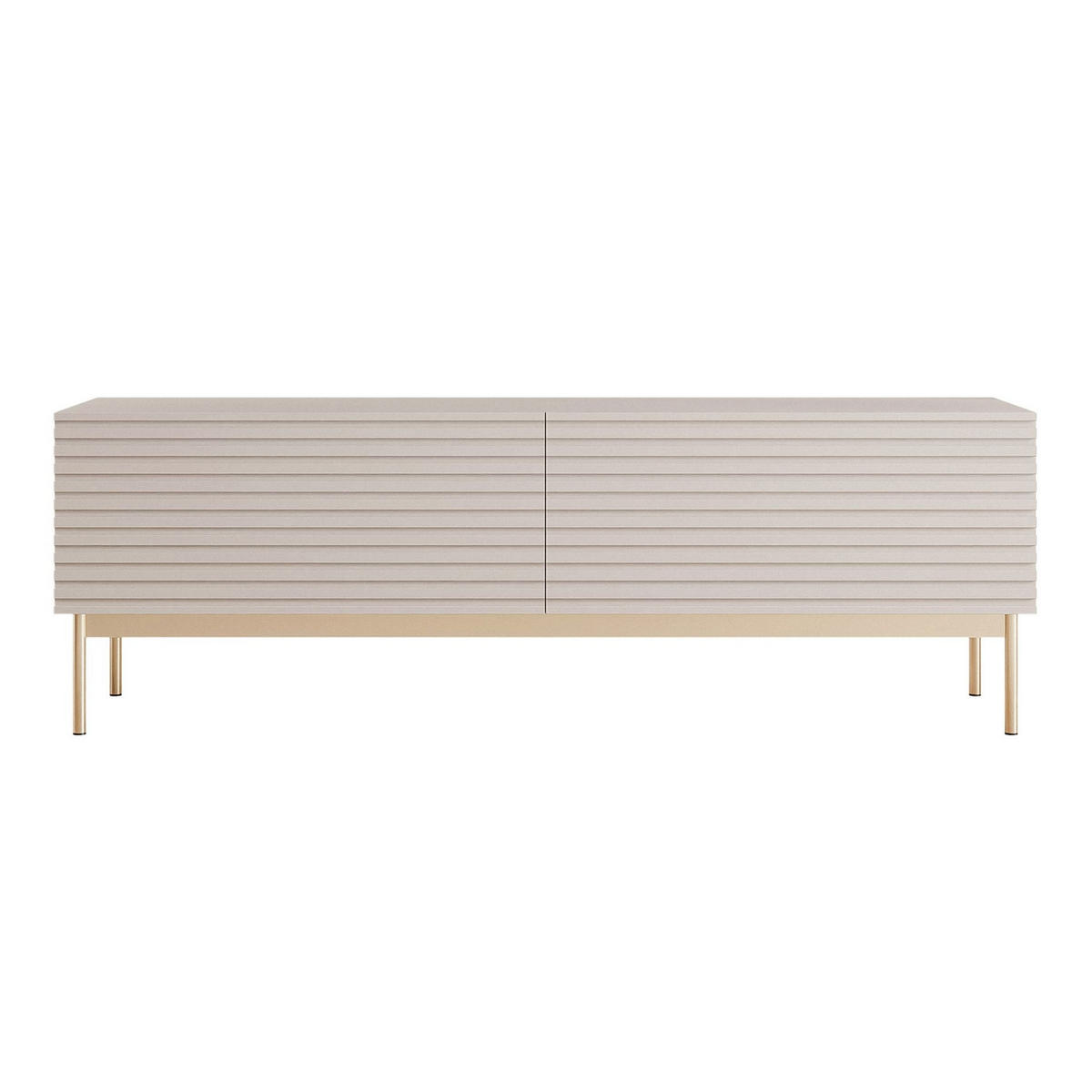 TV-LOWBOARD Linearis Kaschmirgrau 139 cm - Taupe/Goldfarben, Holzwerkstoff/Metall (138.6/46.2/30cm) - Selsey