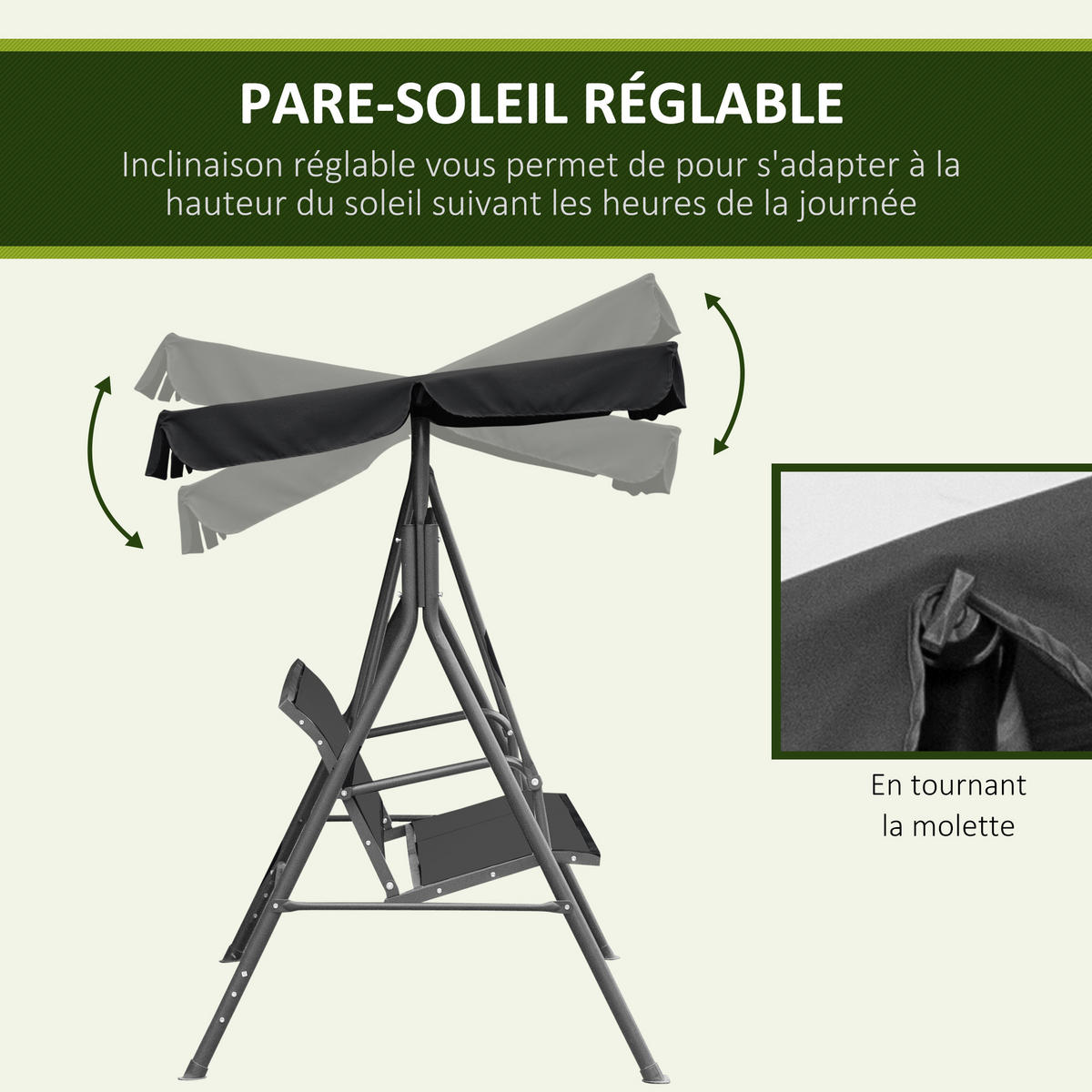 GARTENSCHAUKEL Grau 3-Sitzer - Grau, Metall (170/153/108cm) - PANGIVO