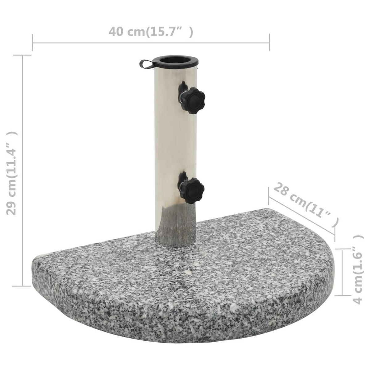 SONNENSCHIRMSTÄNDER Granit 10 Kg Gebogen Grau - Grau, Stein (28/40cm) - vidaXL