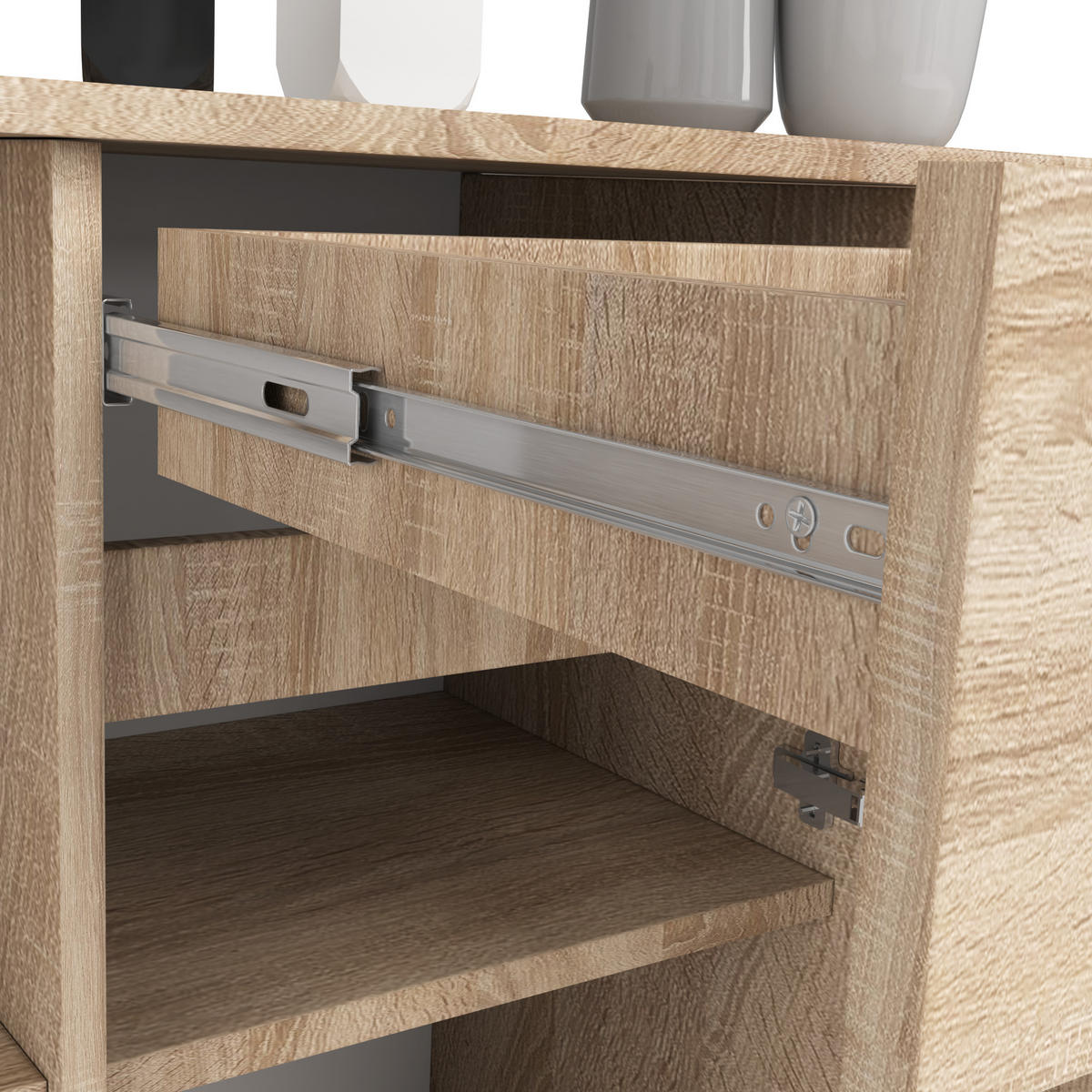 KOMMODE Sonoma Eiche 120x40x77 cm - Sonoma Eiche, Holzwerkstoff (120/77/40cm) - Akord