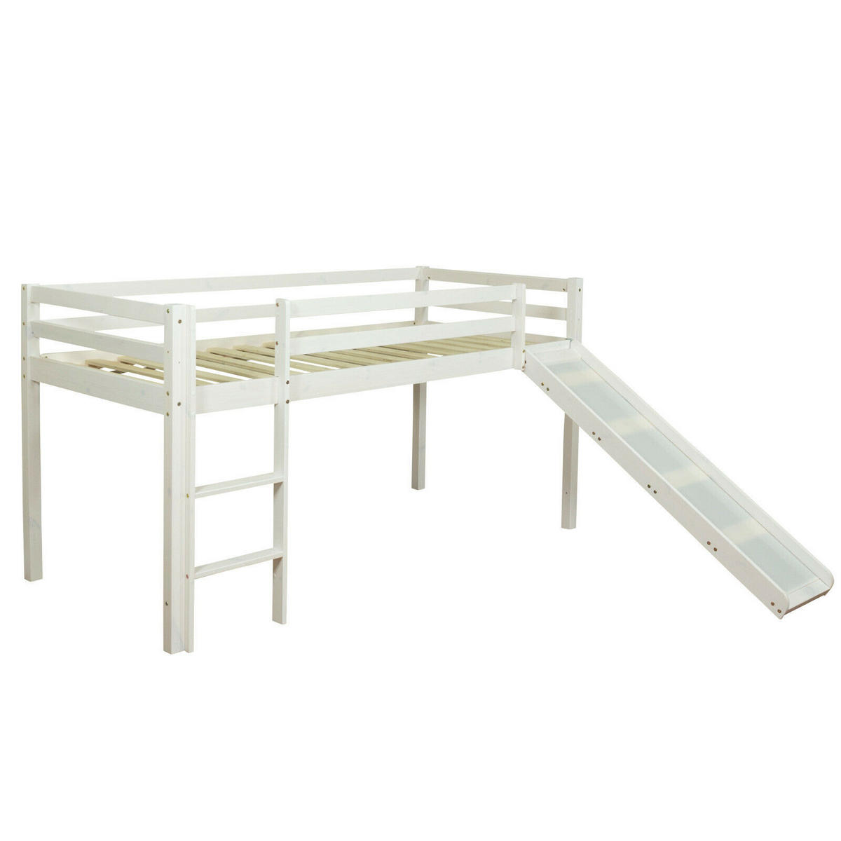 HOCHBETT mit Rutsche 90/200 cm Pirat - Schwarz/Weiß, Holz - Homestyle4u
