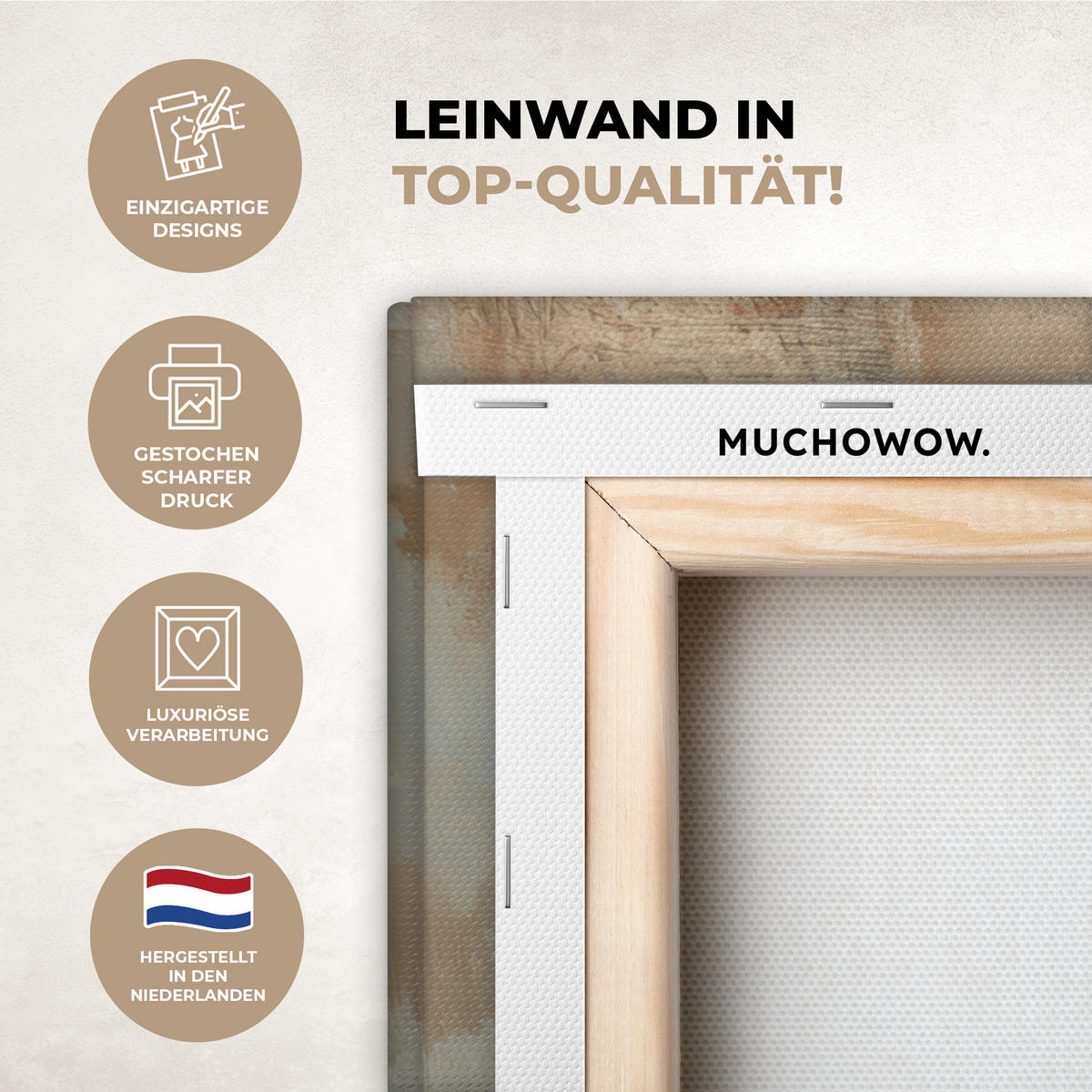 LEINWANDBILD Abstrakt - Kreuz - Hand - Christentum Wandbild Wohnzimmer 60x80 cm - Hellbraun, Textil (60/80cm) - MuchoWow