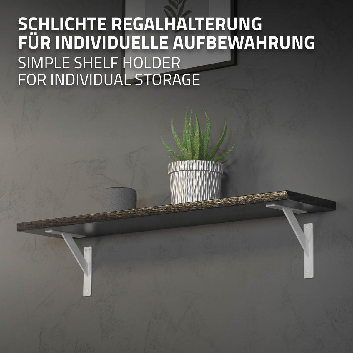 REGALTRÄGER 2er Set - Weiß, Metall (18/3/18cm) - ML-DESIGN