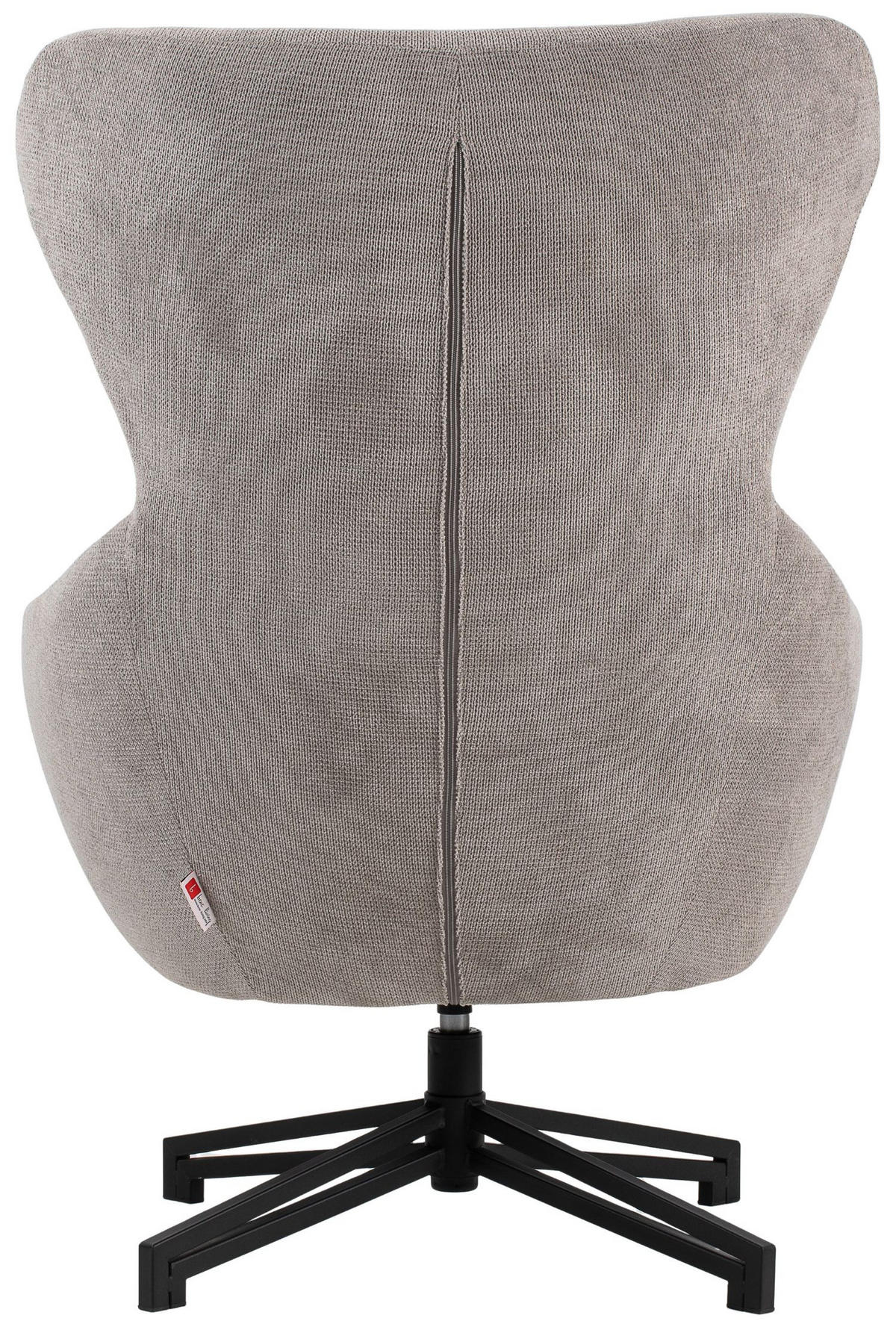 OHRENSESSEL Marconia - drehbar - hellgrau - Hellgrau/Schwarz, Textil/Metall (74/109/80cm) - bene living