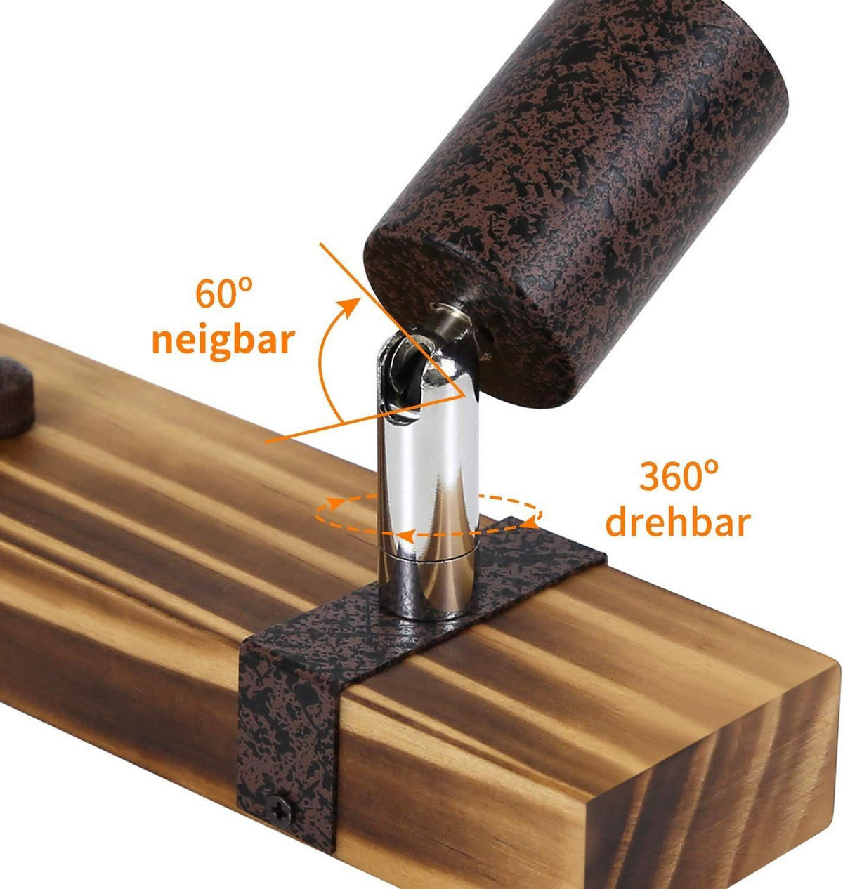 DECKENSTRAHLER Albrun 3-flammig 55/6/3 cm - Braun, Metall (55/6/3cm) - Nettlife