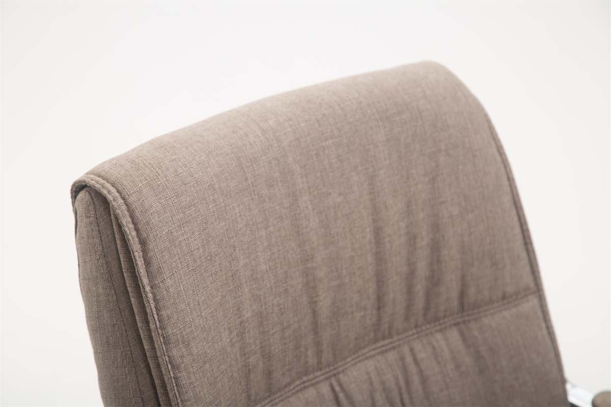 XL Besucherstuhl Miami Stoff Taupe Konferenzstuhl Bürostuhl - Taupe, Textil (58/102/65cm) - DELUKE