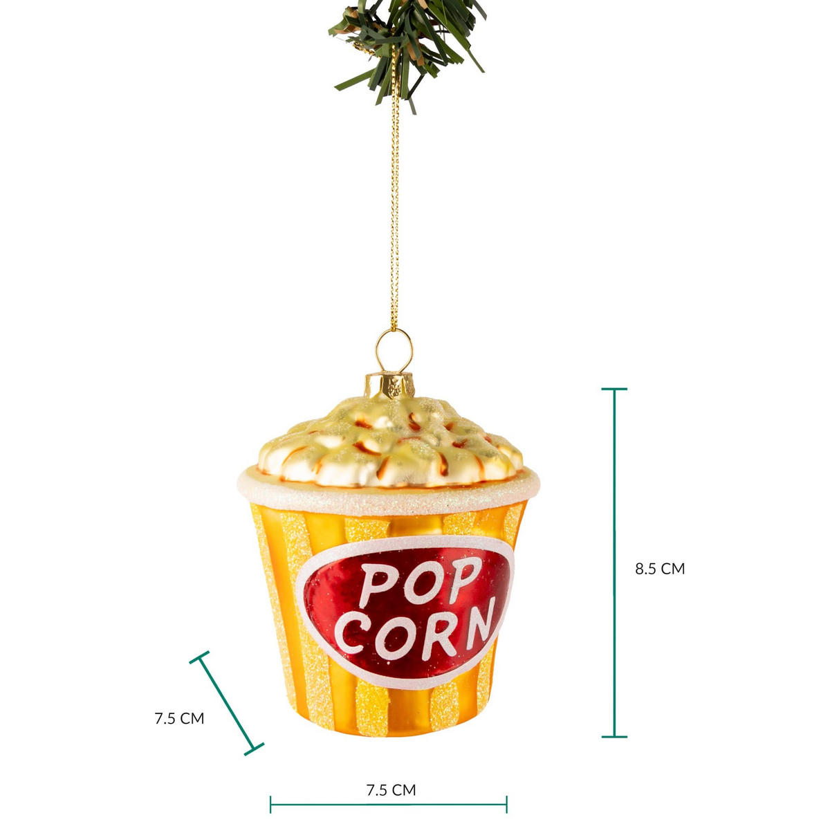 WEIHNACHTSKUGEL Popcorn 9 cm - Goldfarben, Glas (8/9/1cm)