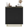 HIGHBOARD Selene 2D Schwarz Matt 111 cm goldfarbener Rahmen - Goldfarben/Schwarz, Holzwerkstoff/Metall (111/125/35cm) - Meble Lindner
