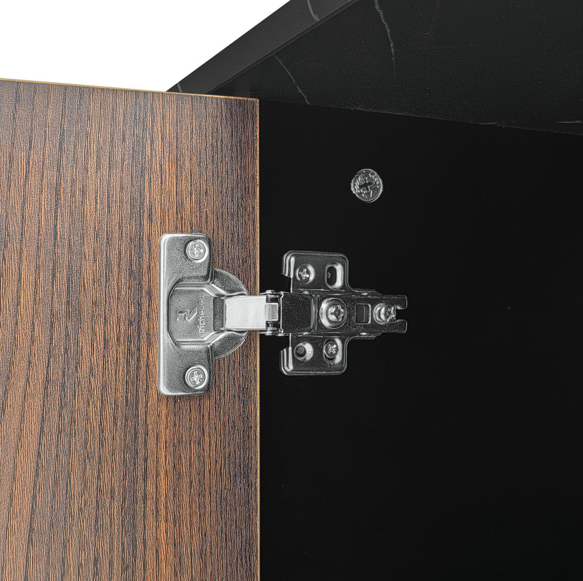 TV-SCHRANK 200/38/50 cm schwarz/holzfarben aus MDF mit LED - Schwarz, Holzwerkstoff (200/50/38cm) - OKWISH