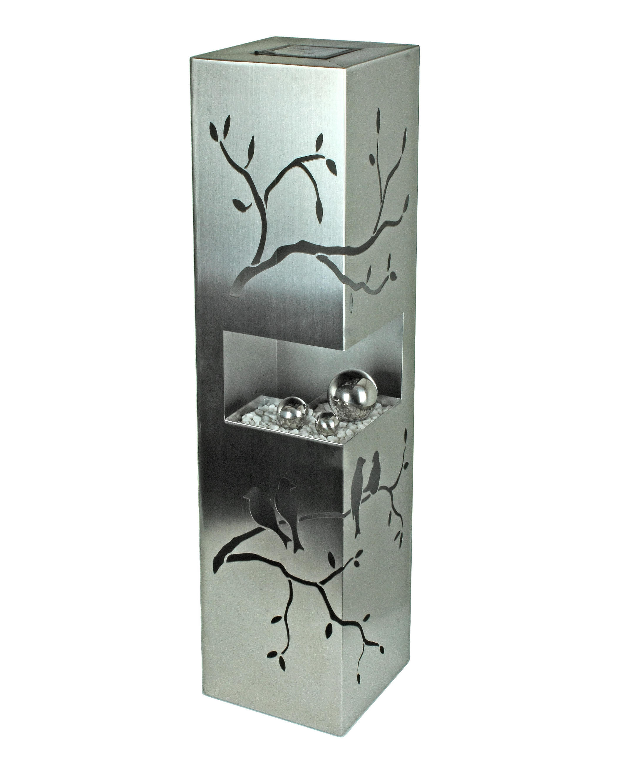 DEKOSÄULE Tours Edelstahl Silbergrau 100x25x25cm - Silberfarben, Metall (25/100/25cm) - DELUKE