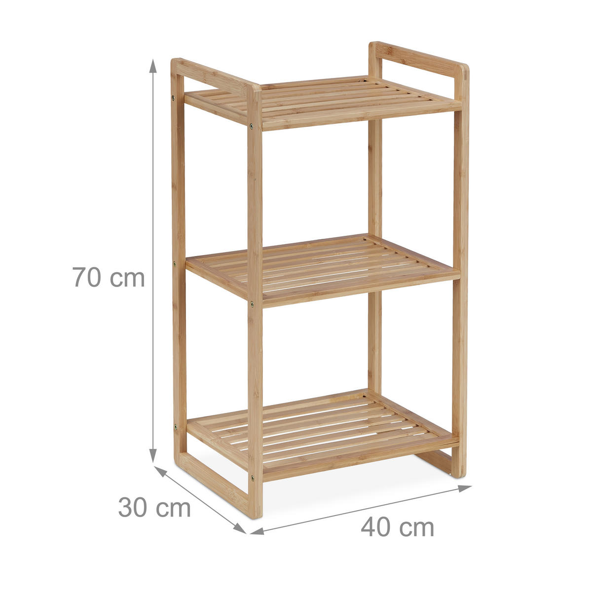 BAMBUSREGAL - Hellbraun, Holz (40/70/30cm) - Relaxdays