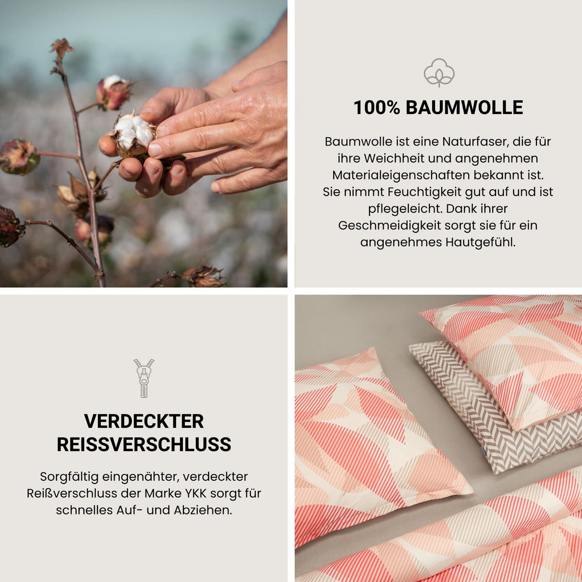 BETTWÄSCHESET Maribel - Renforcé - 2-teilig - 135 x 200 cm - Taupe - Taupe, Textil (135/200cm) - SCHIESSER