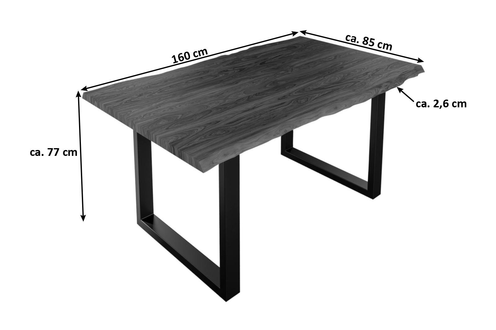 ESSTISCH LAUREN - Nussbaumfarben/Walnussfarben, Holz/Metall (85/160/77cm) - SAM