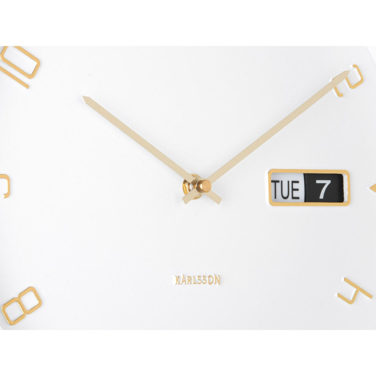 WANDUHR Data Flip Ø 30 cm - Weiß, Metall (30/30/4.5cm) - Karlsson