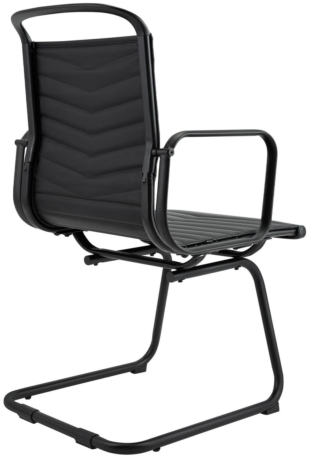 SCHWINGSTUHL Lederlook Schwarz - Schwarz, Textil/Metall (54/95/60cm) - CLP