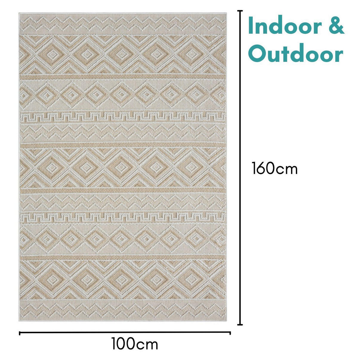 OUTDOORTEPPICH Arya Beige,Sandfarben,Creme 100/160 cm - Beige, Textil (100/160cm) - My-Rug